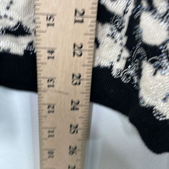 Amber Sun Merino Wool Cardigan Sweater Floral print with embroidery size Large - Picture 13 of 13